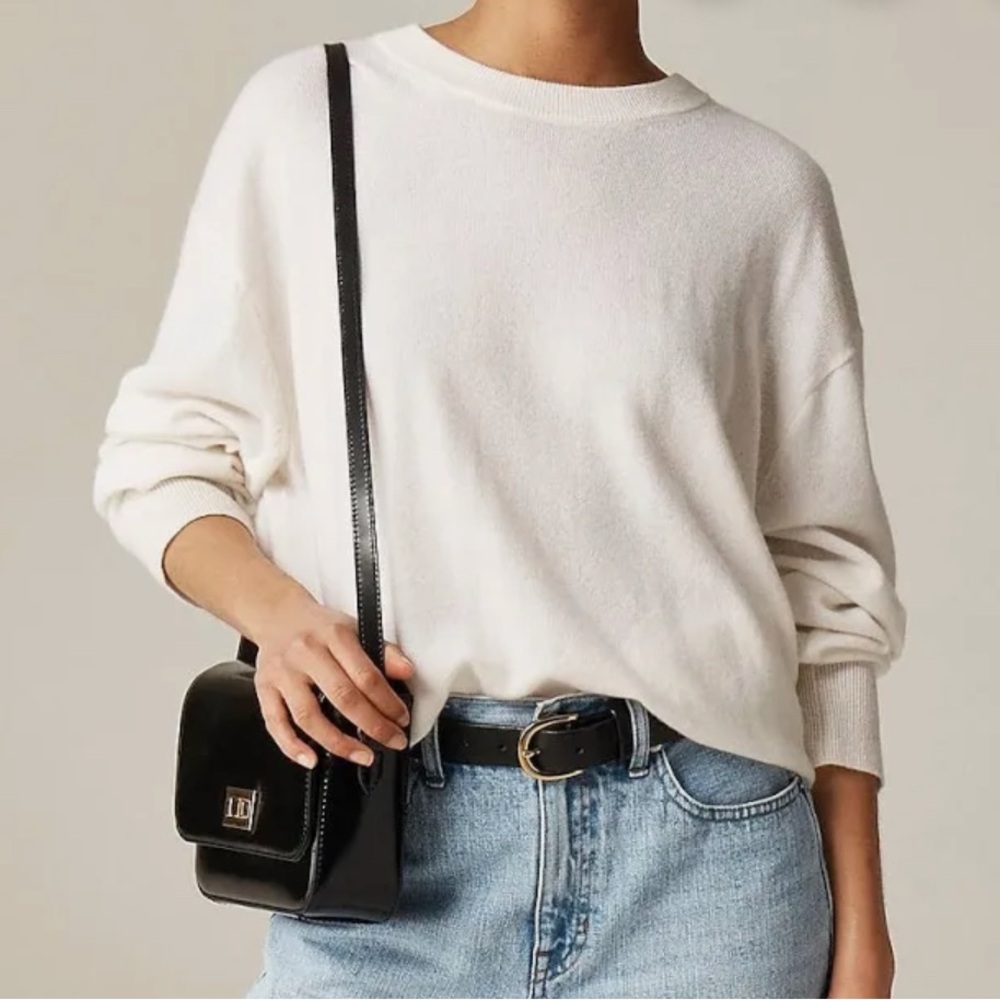 NWT — J. Crew Cashmere Sweater in “Snow” (Pale Pink Hue)